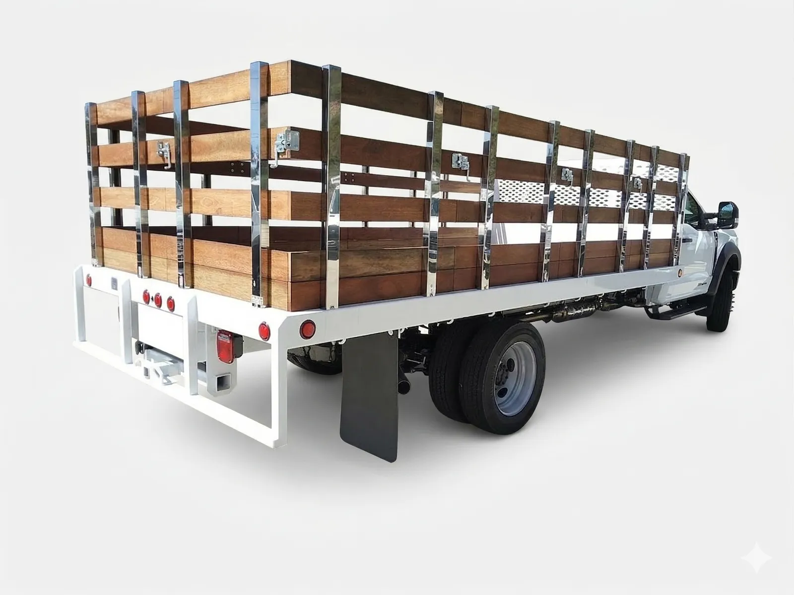 Ford F-550 stakebed rear view